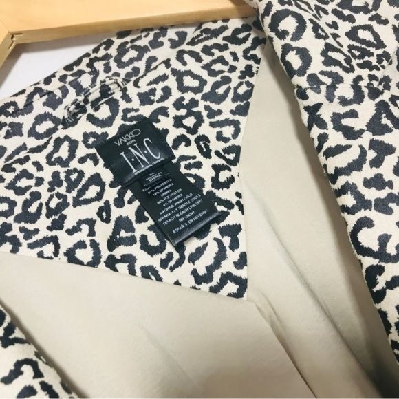 VAKKO for INC INTERNATIONAL Concepts Faux Suede Leopard Animal Print Blazer XL - Picture 6 of 9